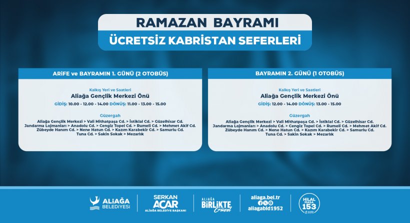 Ramazan Bayramı'nda Kabristana Ulaşım Ücretsiz